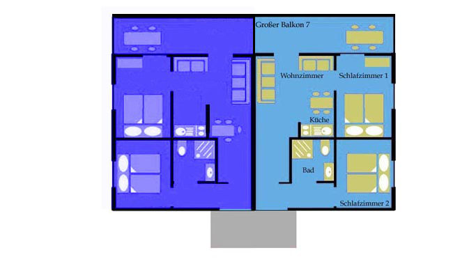 Grundriss Appartements Dachgeschoss